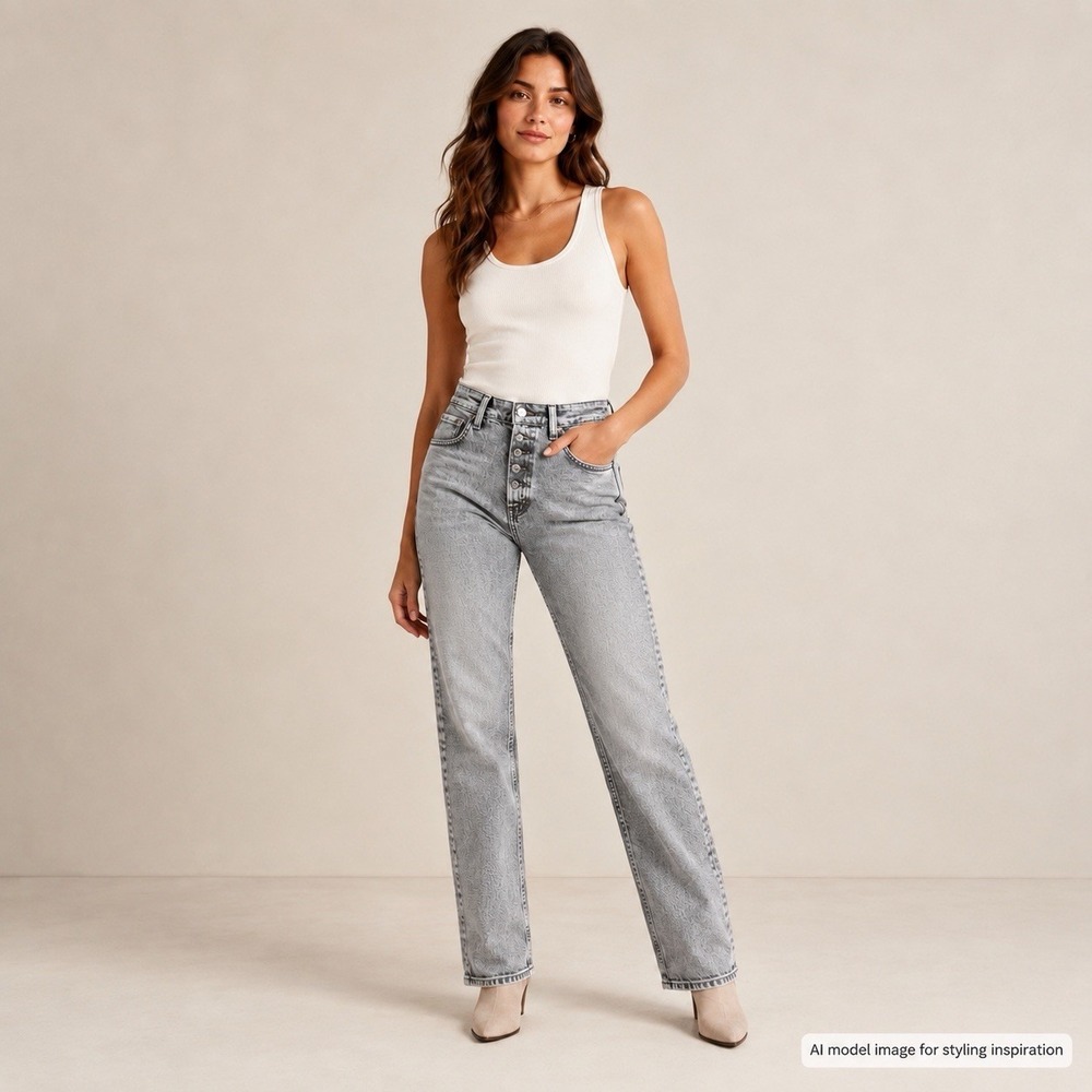 AG Jeans Alexxis Womens Size 29R High Rise Vintage Straight Gray Button Fly